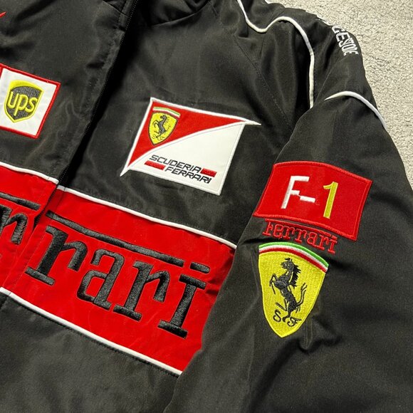 Ferrari F1 Racing Jacket Unisex BNWT Red and Black Insulated Embroidered Logo - Picture 3 of 6